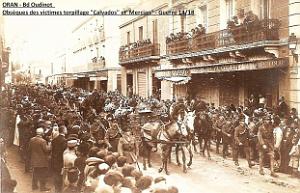 Oran- SDV- 6820-Oran- Bd oudinot- enterrement victimes torpillage Calvados et Mercian- Guerre 14-18